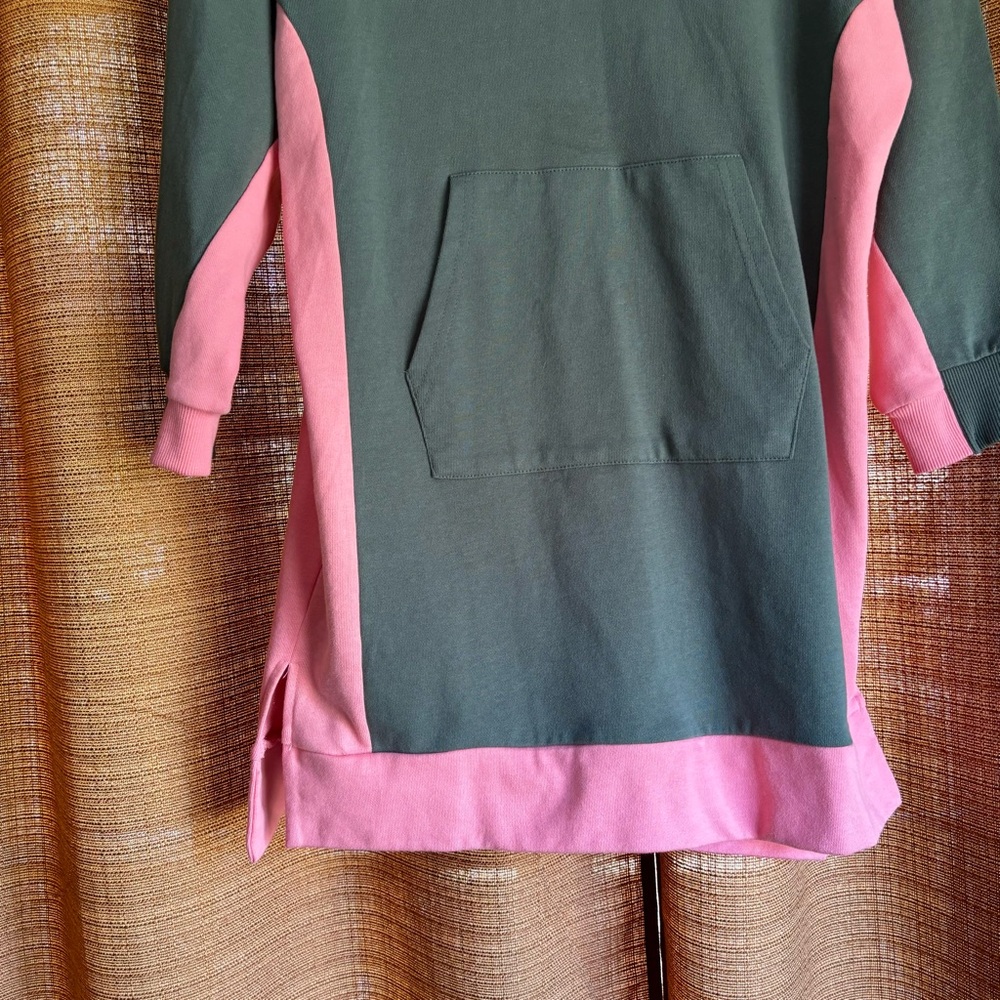 🌸 3/$25 Free Assembly Girls Olive/Pink pullover Tunic Large 10/12 - Picture 4 of 11
